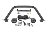 Rough Country - Safari Bar - 3.5 In. Round LED (Pair) - Black - Amber DRL - OE Modular Steel - Ford Bronco (21-25)