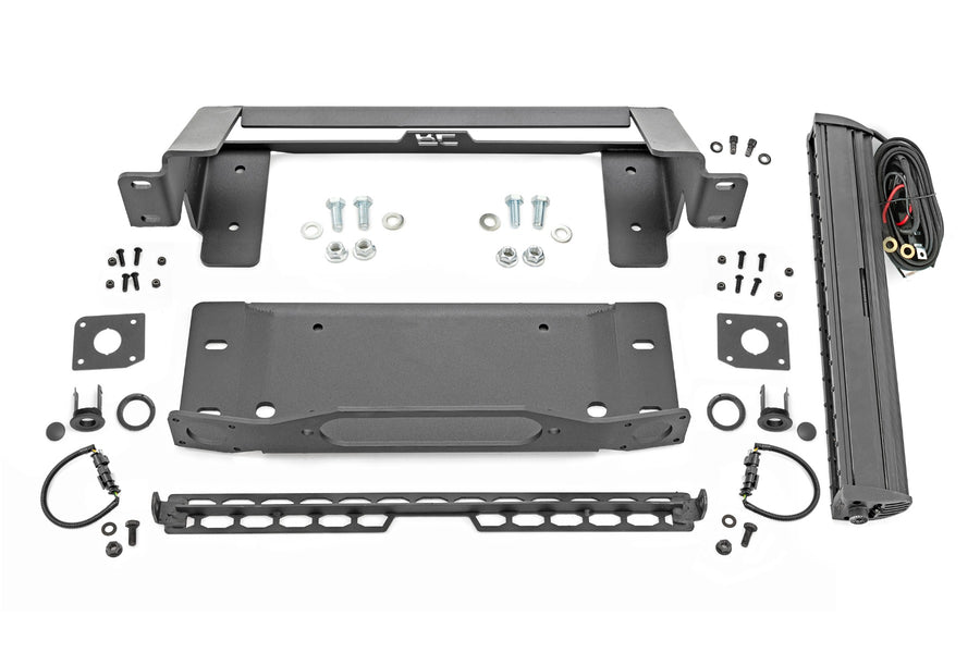 Rough Country - High Winch Mount - All Models - 20 Inch Black Single Row LED - Ford Bronco (21-25)