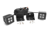 Rough Country - LED Light - Cab Mount - 2 In. Black Pair - Flood - Can-Am Defender HD 5/HD 8/HD 9/HD 10