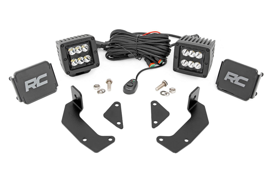 Rough Country - LED Light Kit - Cage Mount - 2 In. Black Pair - CFMOTO UFORCE 1000