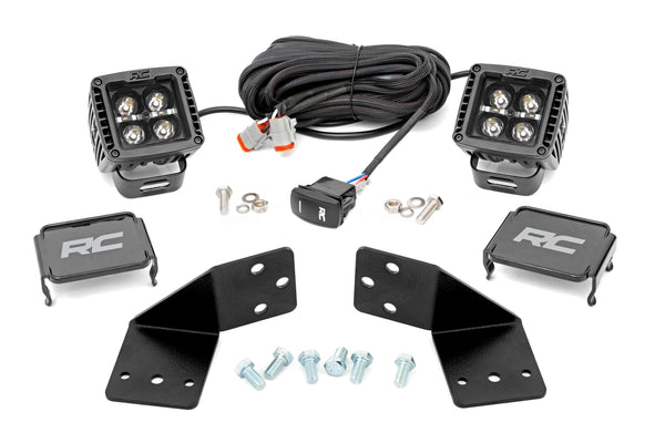 Rough Country - LED Light Kit - Rear Mount - 2 In. Black Pair - White DRL - CFMOTO UFORCE 1000
