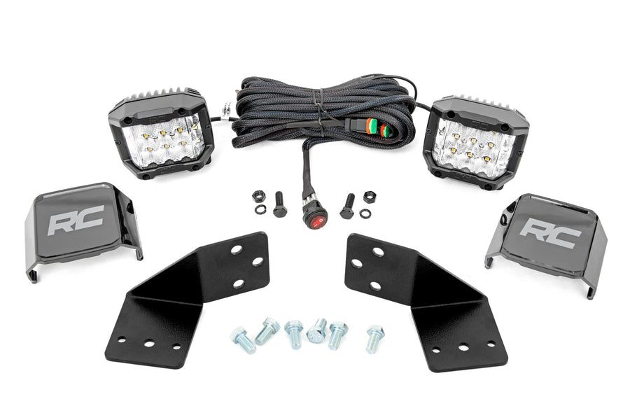 Rough Country - LED Light Kit - Rear Mount - 3 In. Chrome Pair - Wide Angle - CFMOTO UFORCE 1000