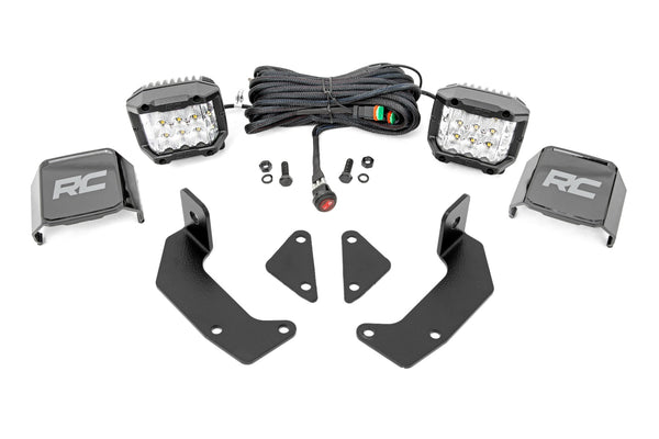 Rough Country - LED Light Kit - Cage Mount - 2 In. Chrome Pair - Wide Angle - CFMOTO UFORCE 1000