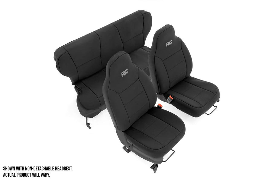 Rough Country - Seat Covers - Detachable Headrest FR & RR - Jeep Cherokee XJ 2WD/4WD (97-01)