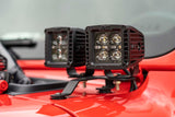 Rough Country - LED Light Kit - Quad - Cowl Mount - 2 In. Black - Amber DRL - Jeep Gladiator JT/Wrangler JL (18-25)