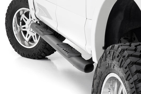 Rough Country - Oval Nerf Step - Crew Cab - Black - Ford F-150/Lightning/F-250/F-350/Raptor (15-25)