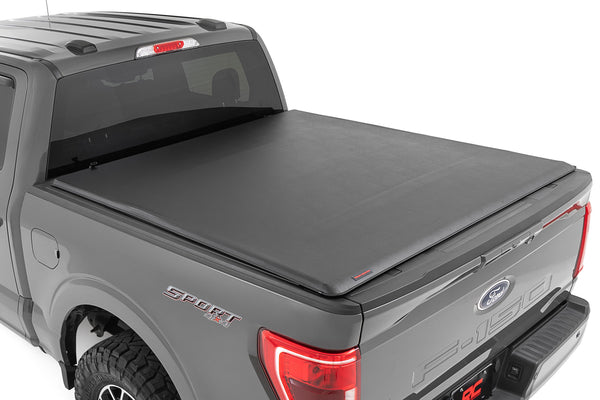 Rough Country - Soft Roll Up Bed Cover - 6'7 In. Bed - Ford F-150/F-150 Lightning/Raptor (15-25)
