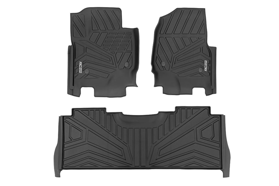 Rough Country - Flex-Fit Floor Mats - Front And Rear - Ford F-250/F-350 Super Duty (17-25)