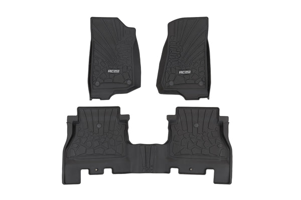 Rough Country - Flex Fit Floor Mats - FR & RR - 4 Door - Jeep Wrangler Unlimited 4WD (18-25)