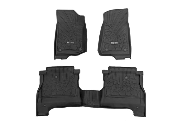 Rough Country - Flex-Fit Floor Mats - FR & RR - RR Lockable - Jeep Gladiator JT 4WD (20-25)