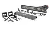 Rough Country - LED Light Kit - Bumper Mount - 20 In. Black Dual Row - White DRL - Ford F-250/F-350 Super Duty (05-07)