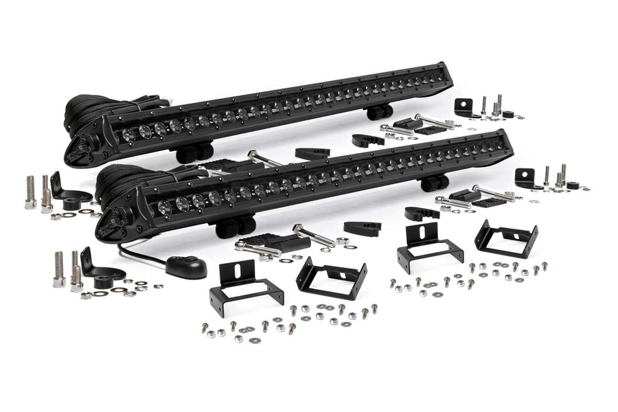 Rough Country - LED Light Kit - Grill Mount - 30 In. Black Single Row Pair - Ford F-250/F-350 Super Duty (11-16)
