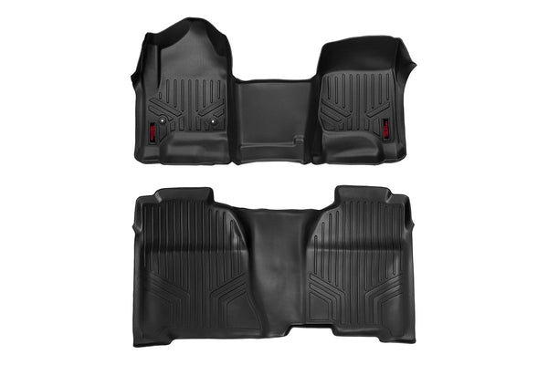 Rough Country - Floor Mats - FR & RR - OV Hump - Crew - Chevy/GMC 1500/2500HD/3500HD 2WD/4WD