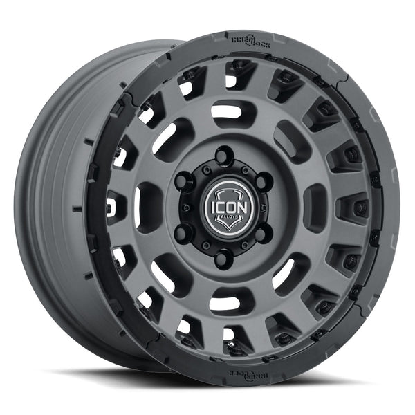 ICON Alloys Hammer Pro Charcoal 17 X 8.5 / 5 X 150 25mm Offset 5.75" BS