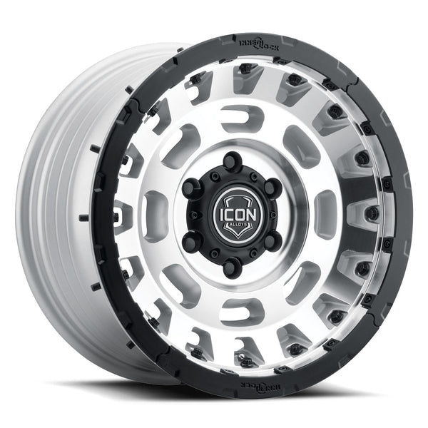ICON Alloys Hammer Pro Silver Machined 17 X 8.5 / 5 X 150 25mm Offset 5.75" BS