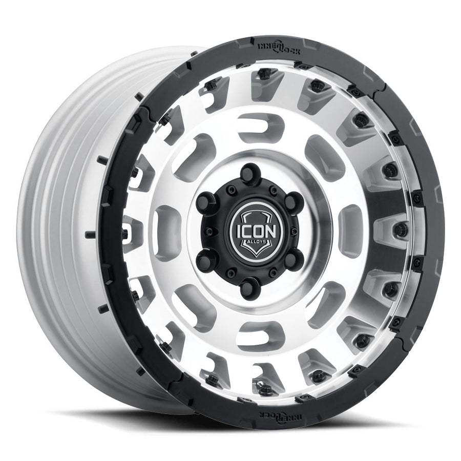 ICON Alloys Hammer Pro Silver Machined 17 X 8.5 / 5 X 150 25mm Offset 5.75" BS