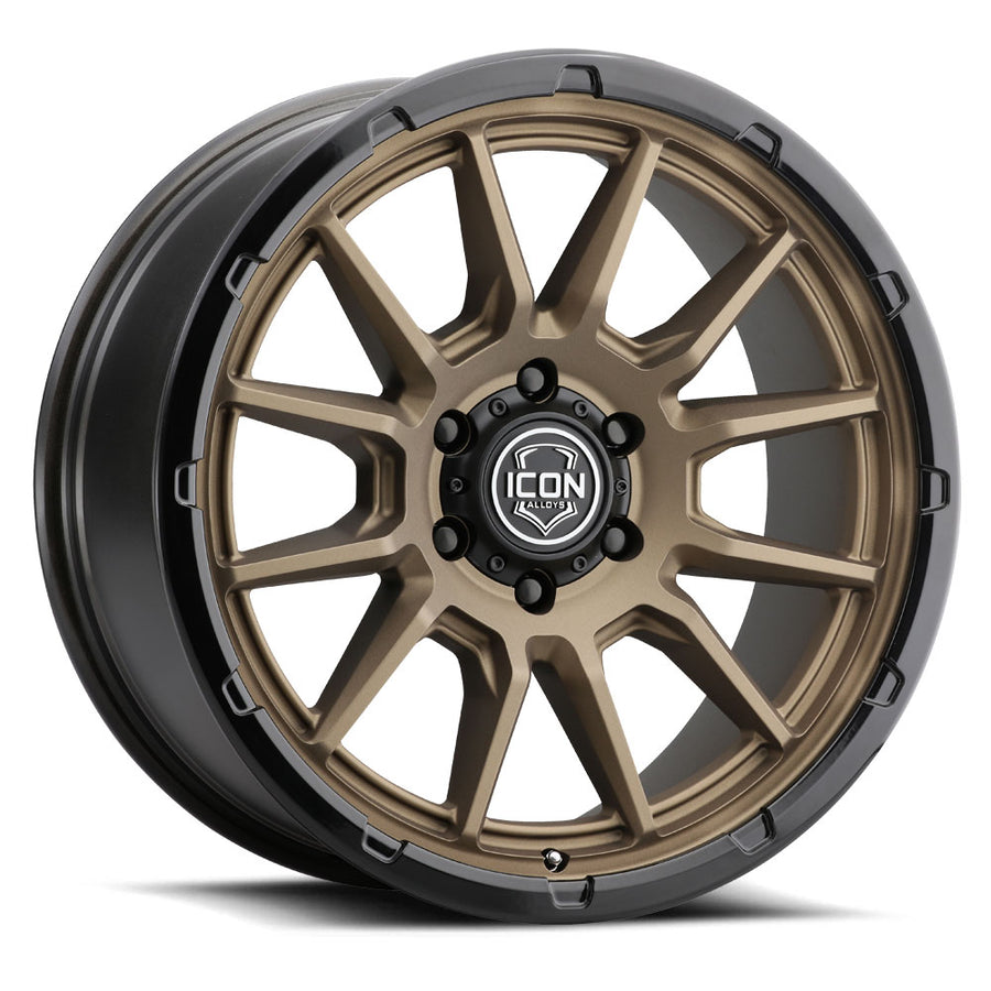 ICON Alloys Cajon Satin Bronze W/ Gloss Black Lip 20 X 9 / 6 X 5.5 16mm Offset 5.625" BS