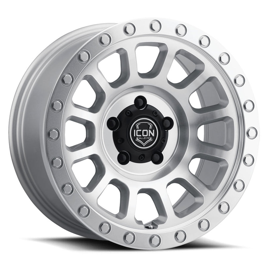 ICON Alloys Hulse Silver Machined 18 X 9 / 8 X 180 12mm Offset 5.5" BS