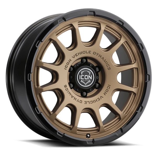 ICON Alloys Rancho Satin Bronze W/ Gloss Black Lip 20 X 9 / 5 X 150 16mm Offset 5.625" BS