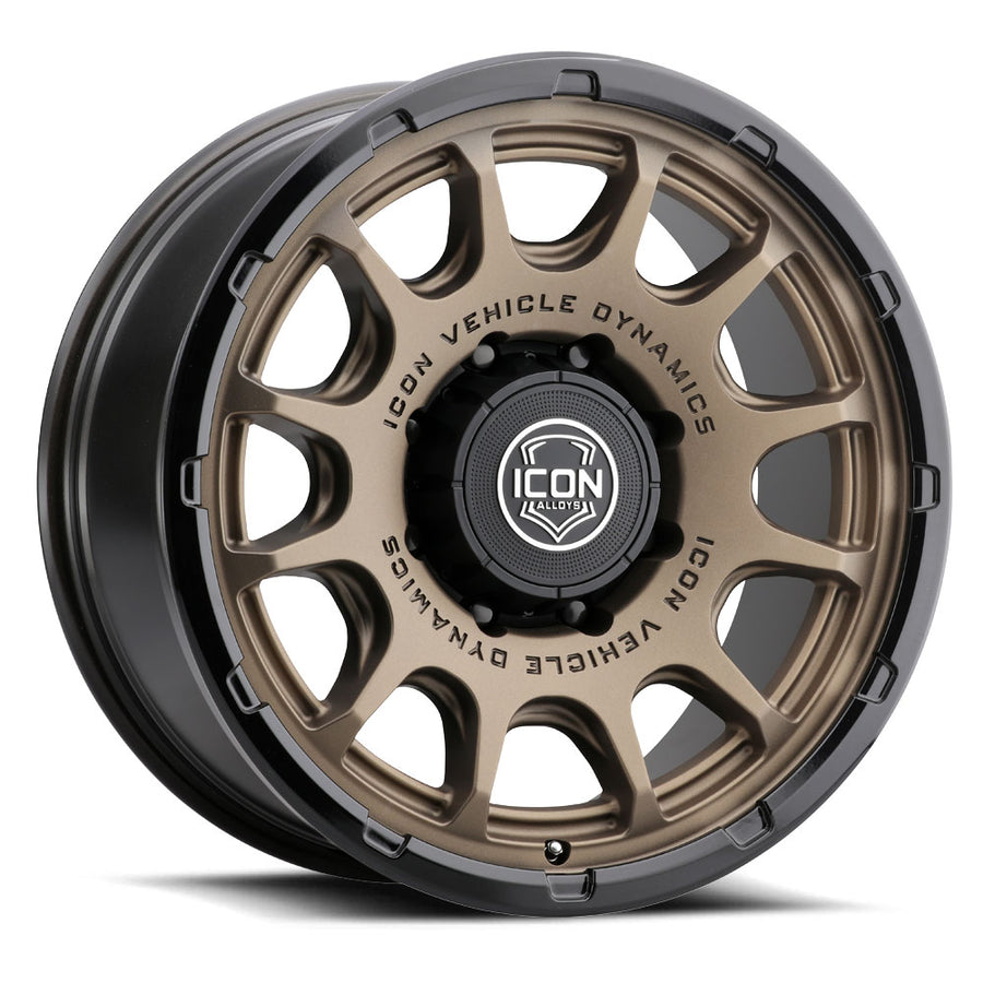 ICON Alloys Rancho Satin Bronze W/ Gloss Black Lip 20 X 9 / 8 X 180 12mm Offset 5.5" BS