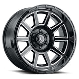 ICON Alloys Recoil Gloss Black W/Milled Windows 20 X 10 / 5 X 150 -24mm Offset 4.5" BS