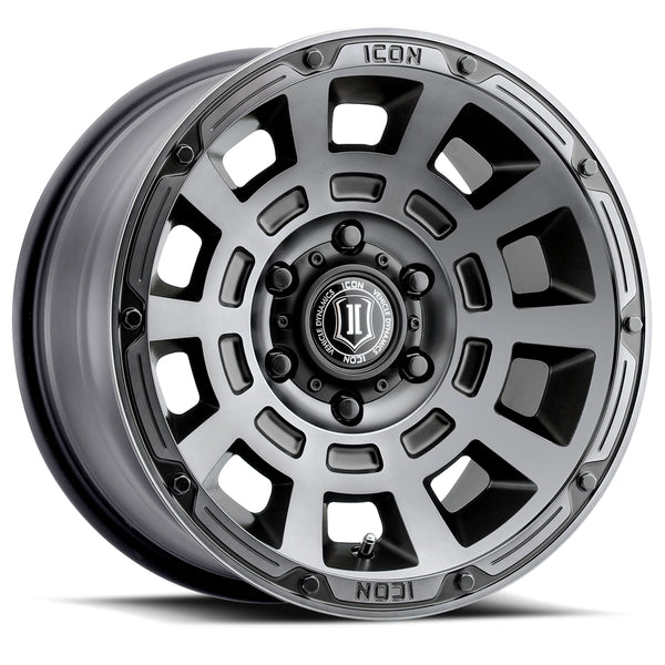 ICON Alloys Thrust Smoked Satin Black 17 X 8.5 / 6 X 5.5 25mm Offset 5.75" BS