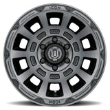 ICON ALLOYS THRUST SMK SAT BLK - 17 X 8.5 / 6 X 135 / 6 MM / 5" BS