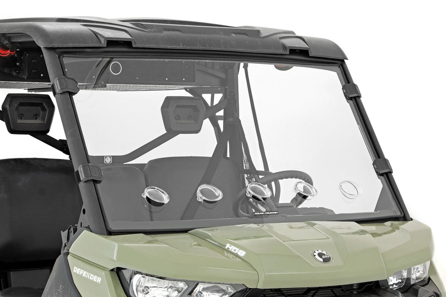 Rough Country - Vented Full Windshield - Scratch Resistant - Can-Am Defender HD 5/HD 8/HD 9/HD 10