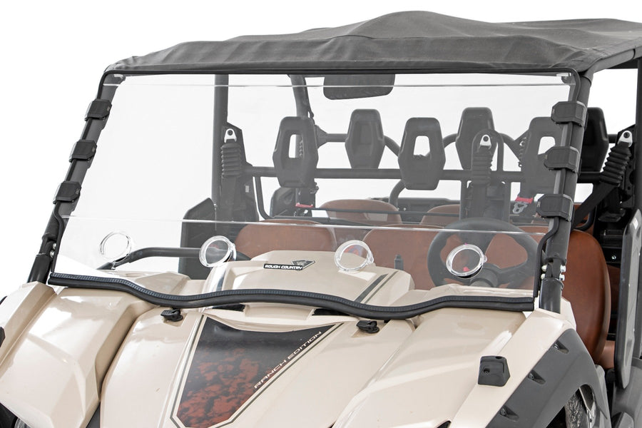 Rough Country - Vented Full Windshield - Scratch Resistant - Yamaha Viking 700