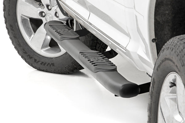 Rough Country - Oval Nerf Step - Crew Cab - Black - Ram 1500/2500/3500 2WD/4WD (2010-2025 & Classic)