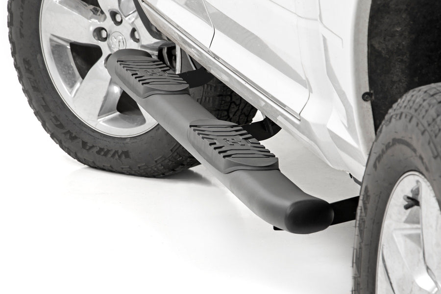 Rough Country - Oval Nerf Step - Crew Cab - Black - Ram 1500/2500/3500 2WD/4WD (2010-2025 & Classic)