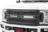 Rough Country - Mesh Grille - 12 In. Dual Row LED - Black - Ford F-250/F-350 Super Duty (17-19)