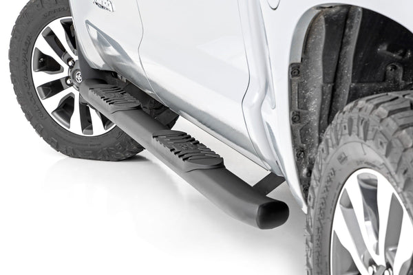 Rough Country - Oval Nerf Step - Crew Cab - Black - Toyota Tundra 2WD/4WD (2007-2021)