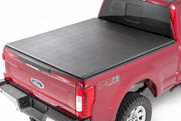 Rough Country - Soft Tri-Fold Bed Cover - 6'10 In. Bed - Ford F-250/F-350 Super Duty (17-25)