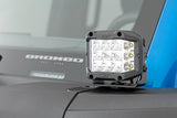 Rough Country - LED Light Kit - Ditch Mount - 2 In. Black Pair - Flood Pattern - Ford Bronco (21-25)