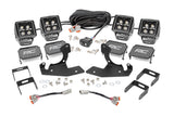 Rough Country - LED Light Kit - Fog - 2 In. Black Pairs X2 - White DRL - Chevy Silverado 1500/2500HD/3500HD 2WD/4WD