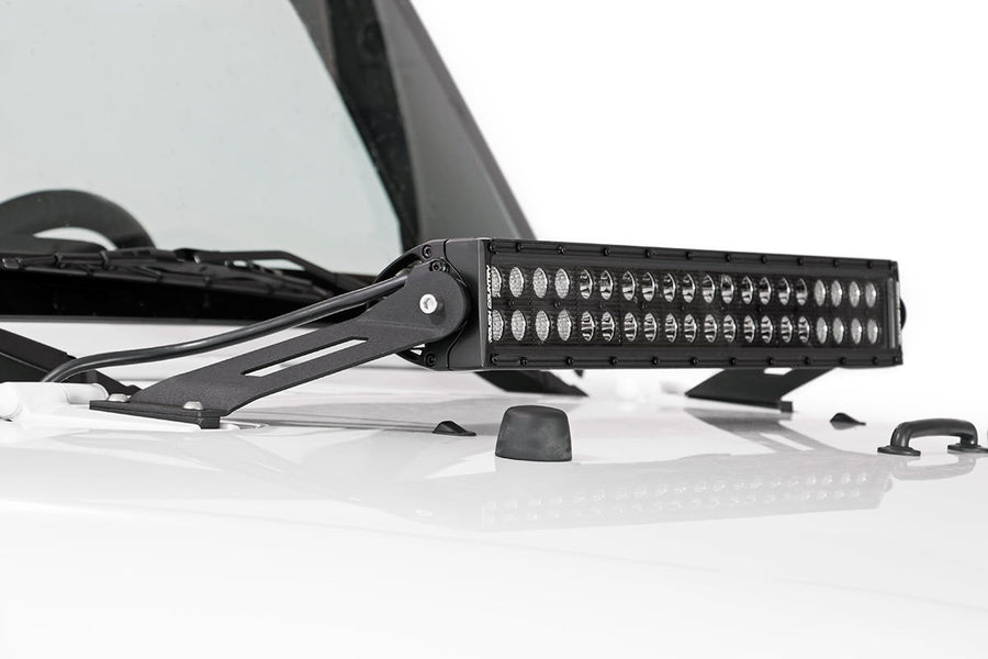 Rough Country - LED Light Mount - Hood - 20 In. - Jeep Wrangler JK/Wrangler Unlimited (07-18)