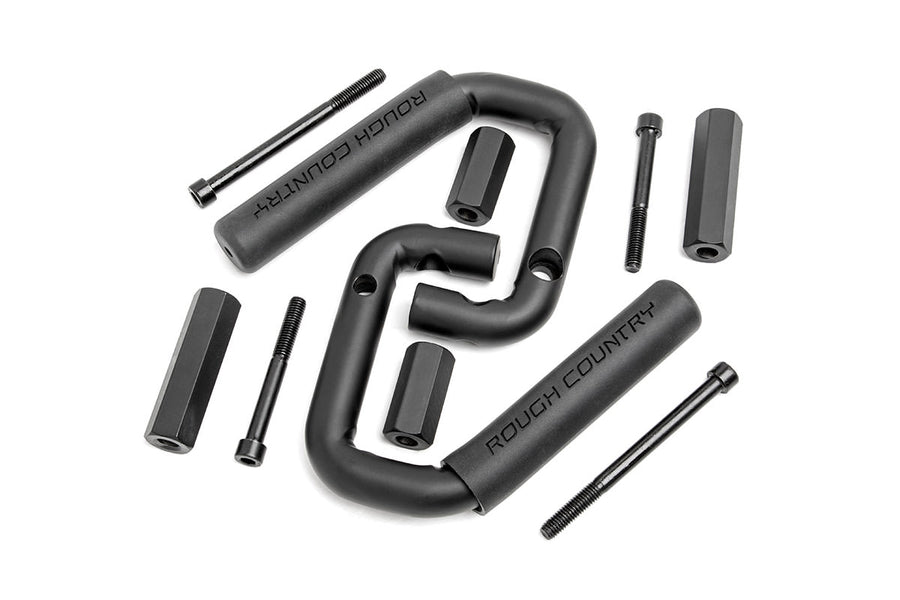 Rough Country - Grab Handles - Steel - Front - Black - Jeep Wrangler JK/Wrangler Unlimited (07-18)