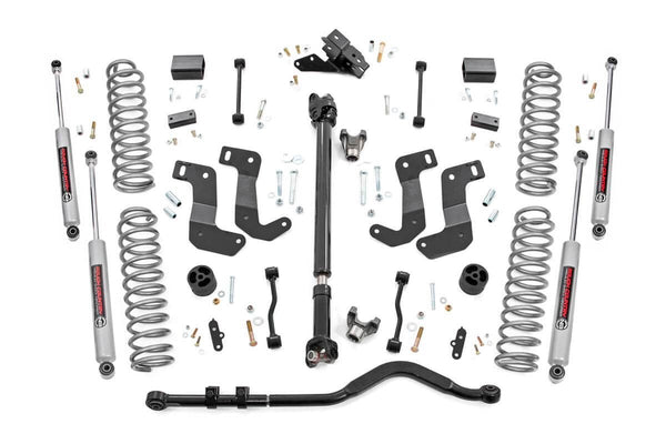 Rough Country - 3.5 Inch Lift Kit - C/A Drop - FR D/S - Jeep Wrangler Unlimited Rubicon (18-23)