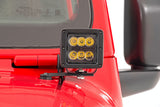 Rough Country - LED Light Kit - Hinge Mount - 2 In. Black Pair - White DRL - Jeep Gladiator JT/Wrangler JL (18-25)