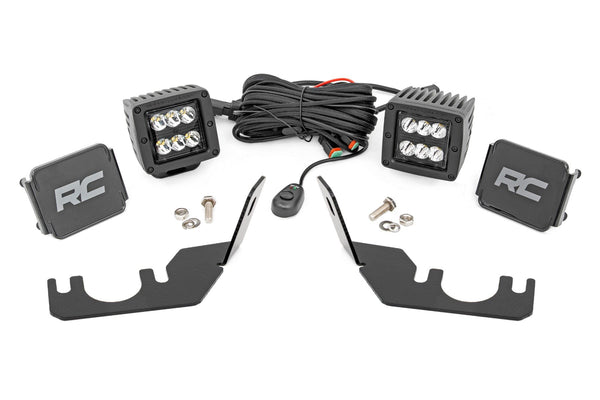 Rough Country - LED Light - Rear Mount - 2 In. Black Pair - Spot - Kawasaki Teryx 4 1000/Teryx 800