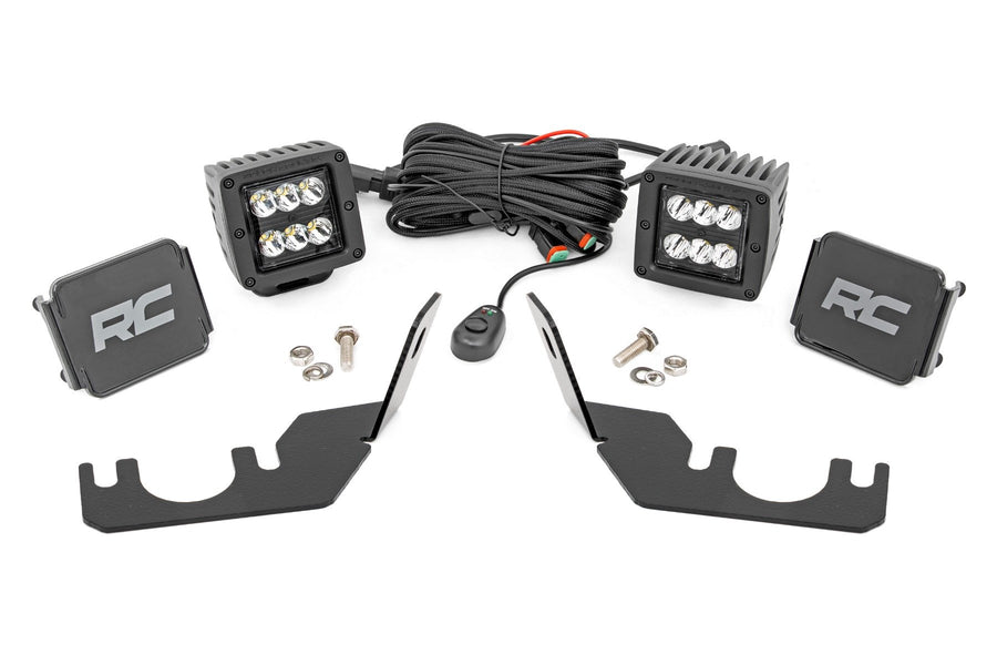 Rough Country - LED Light - Rear Mount - 2 In. Black Pair - Spot - Kawasaki Teryx 4 1000/Teryx 800