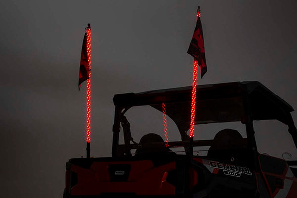 Rough Country - Multi-Color LED - Whip - 4' Long - Pair