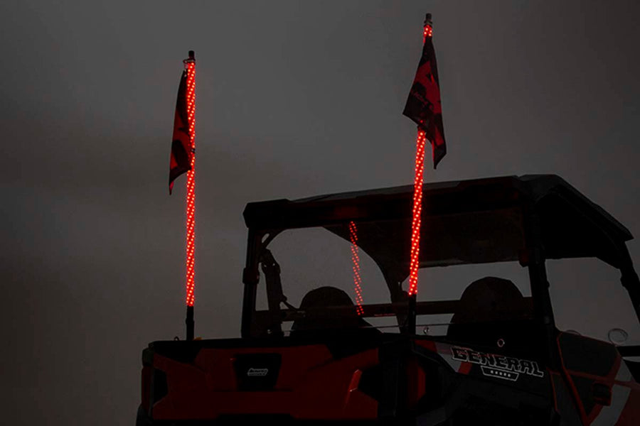Rough Country - Multi-Color LED - Whip - 4' Long - Pair