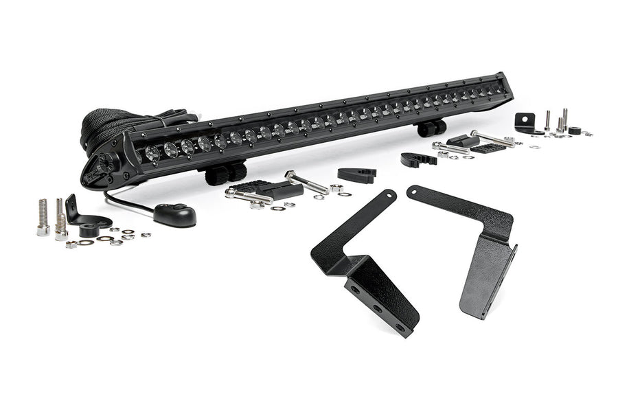 Rough Country - LED Light Kit - Bumper Mount - 30 In. Black Single Row - Toyota Tundra (14-21)