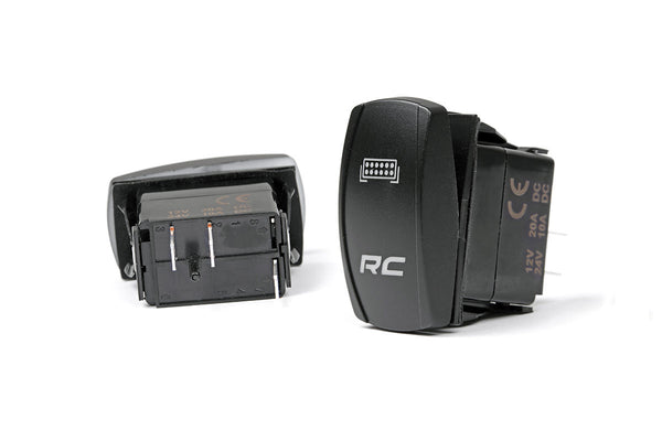 Rough Country - Rocker Switch - 2x1 With Logo - Blue Back Light
