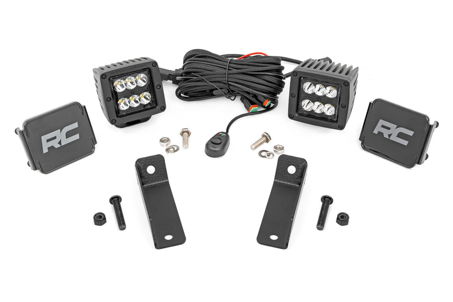 Rough Country - LED Light Kit - Rear Mount - 2 In. Black Pair - Spot - Can-Am Maverick Sport 1000R