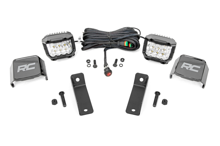 Rough Country - LED Light Kit - Rear Mount - 2 In. Chrome Pair - Wide Angle - Can-Am Maverick Sport 1000R