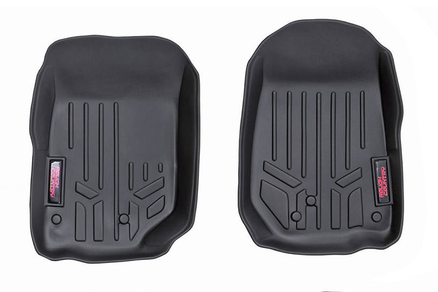 Rough Country - Floor Mats - Front - - Jeep Wrangler JK/Wrangler Unlimited 4WD (2014-2018)