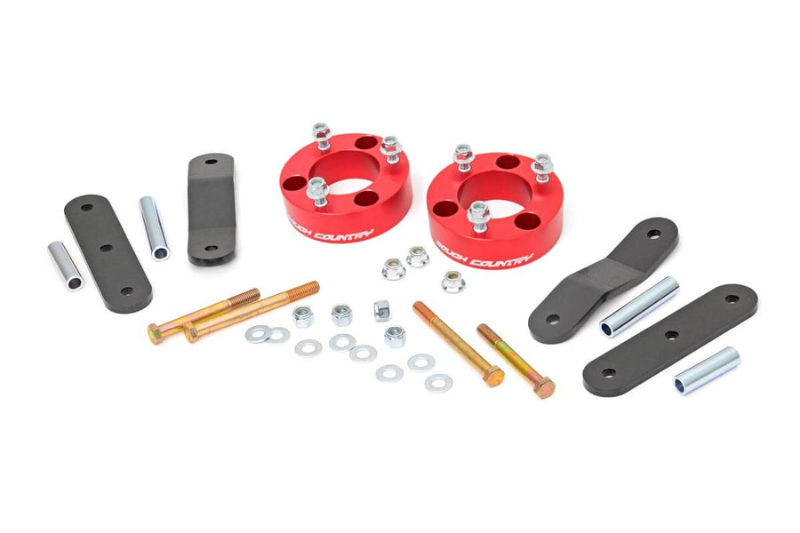 Rough Country - 2.5 Inch Leveling Kit - Red Spacers - Nissan Frontier (05-25)/Xterra (05-15)